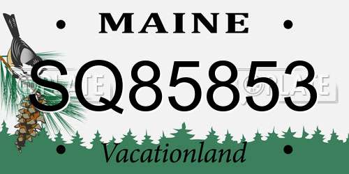 SQ85853 Maine License Plate