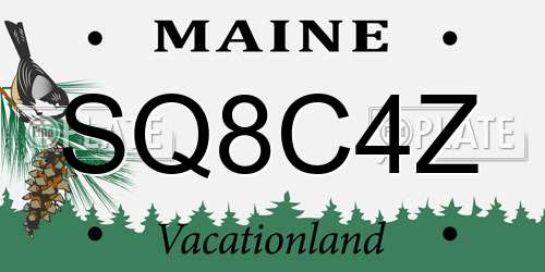SQ8C4Z Maine License Plate