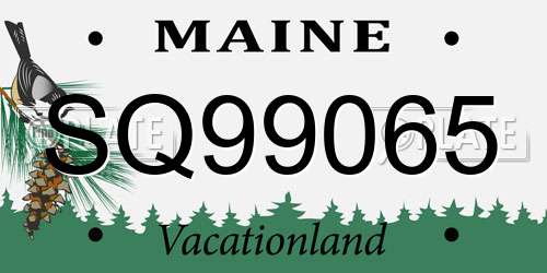 SQ99065 Maine License Plate