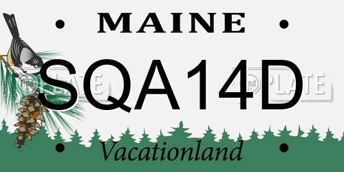 SQA14D Maine License Plate