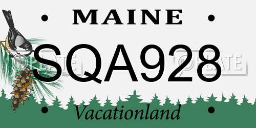 SQA928 Maine License Plate