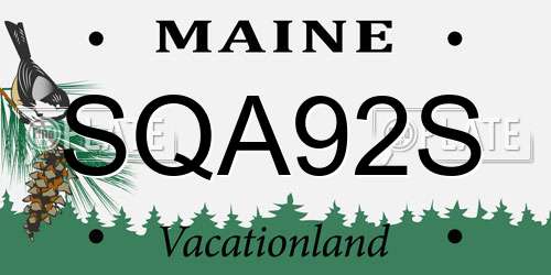 SQA92S Maine License Plate