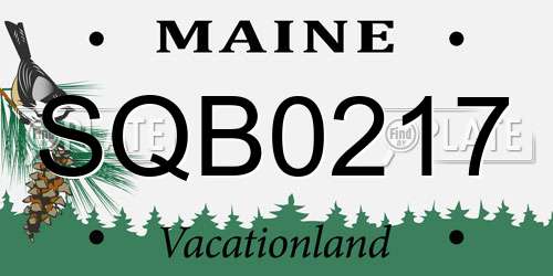 SQB0217 Maine License Plate