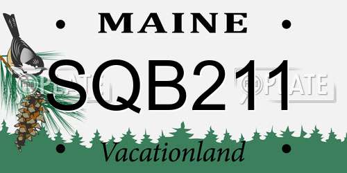 SQB211 Maine License Plate
