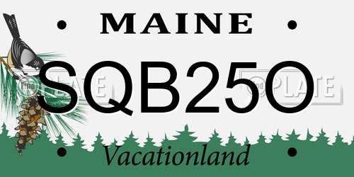 SQB25O Maine License Plate