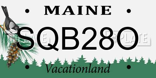 SQB28O Maine License Plate