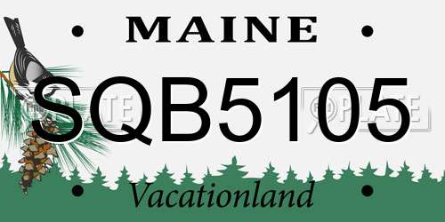 SQB5105 Maine License Plate