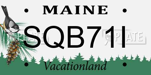 SQB71I Maine License Plate
