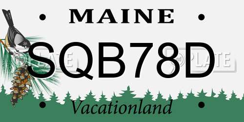 SQB78D Maine License Plate