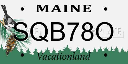 SQB78O Maine License Plate