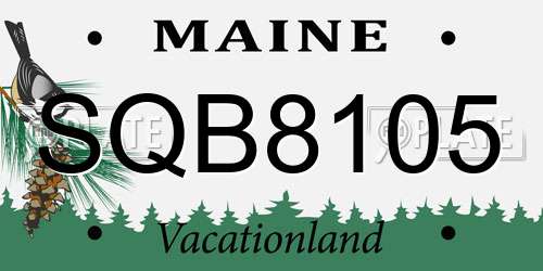SQB8105 Maine License Plate
