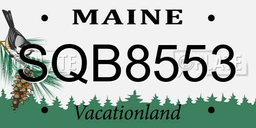 SQB8553 Maine License Plate