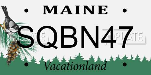 SQBN47 Maine License Plate