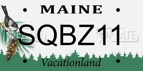 SQBZ11 Maine License Plate
