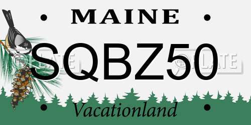 SQBZ50 Maine License Plate