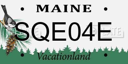 SQE04E Maine License Plate
