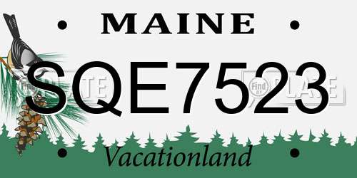 SQE7523 Maine License Plate