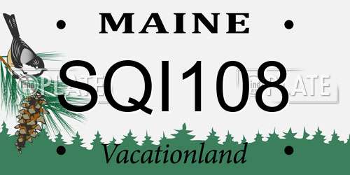 SQI108 Maine License Plate