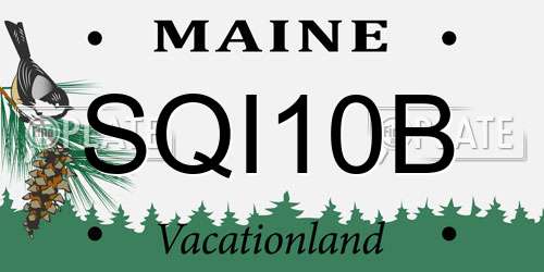 SQI10B Maine License Plate