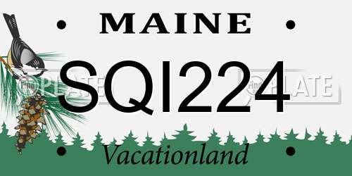 SQI224 Maine License Plate