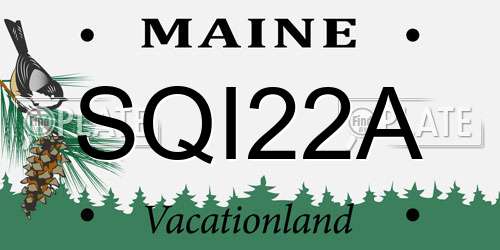 SQI22A Maine License Plate