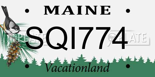 SQI774 Maine License Plate