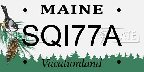 SQI77A Maine License Plate