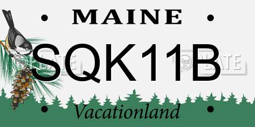 SQK11B Maine License Plate