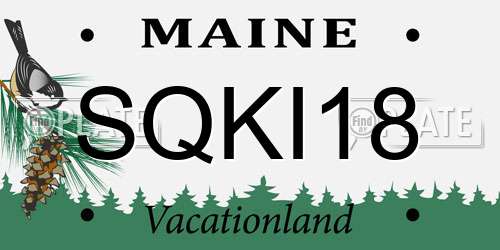 SQKI18 Maine License Plate