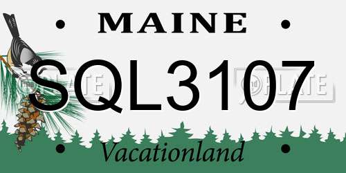 SQL3107 Maine License Plate