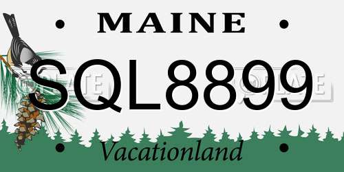 SQL8899 Maine License Plate