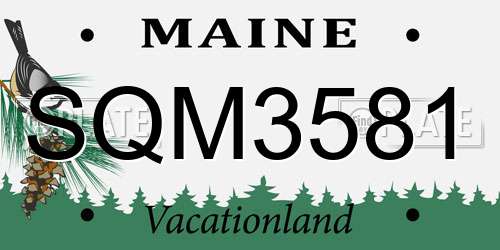 SQM3581 Maine License Plate