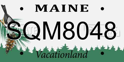SQM8048 Maine License Plate