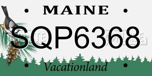 SQP6368 Maine License Plate