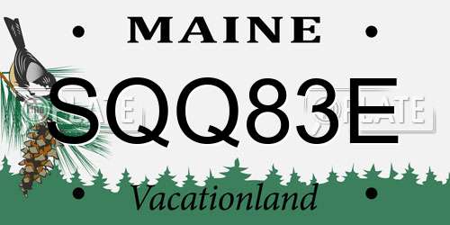 SQQ83E Maine License Plate