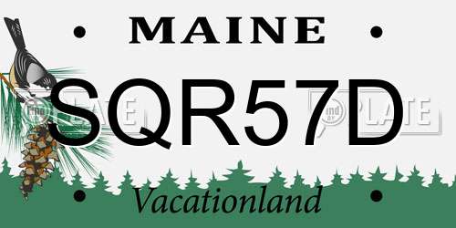 SQR57D Maine License Plate