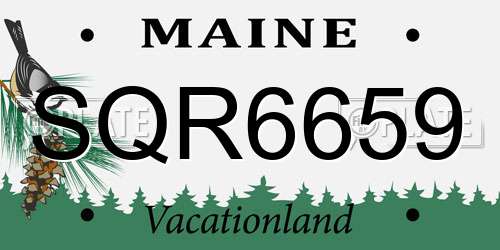 SQR6659 Maine License Plate