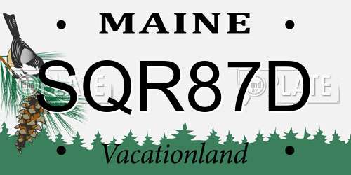 SQR87D Maine License Plate