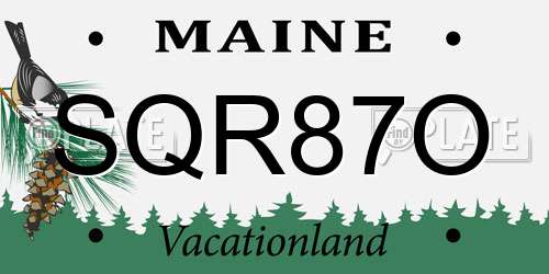 SQR87O Maine License Plate