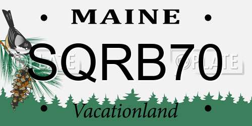 SQRB70 Maine License Plate