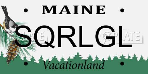 SQRLGL Maine License Plate
