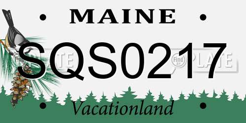 SQS0217 Maine License Plate