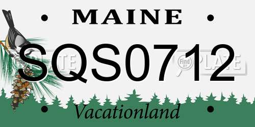 SQS0712 Maine License Plate