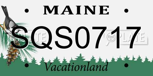 SQS0717 Maine License Plate