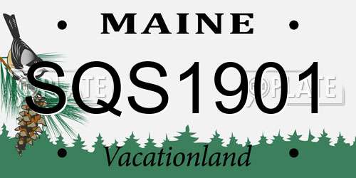 SQS1901 Maine License Plate