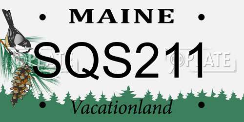 SQS211 Maine License Plate