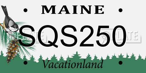 SQS250 Maine License Plate