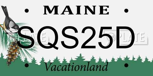 SQS25D Maine License Plate