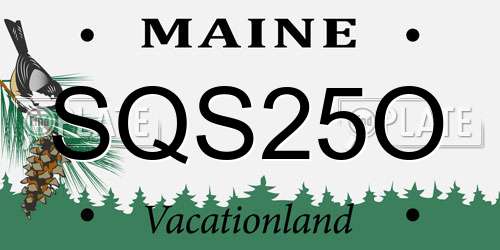 SQS25O Maine License Plate