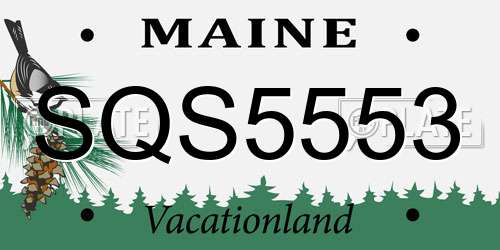 SQS5553 Maine License Plate